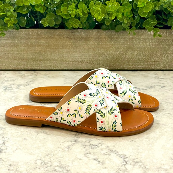 Jack Rogers Shoes - NIB Jack Rogers Slotted Daisy Print Sloane X-band sandal, Sizes 6.5 & 8